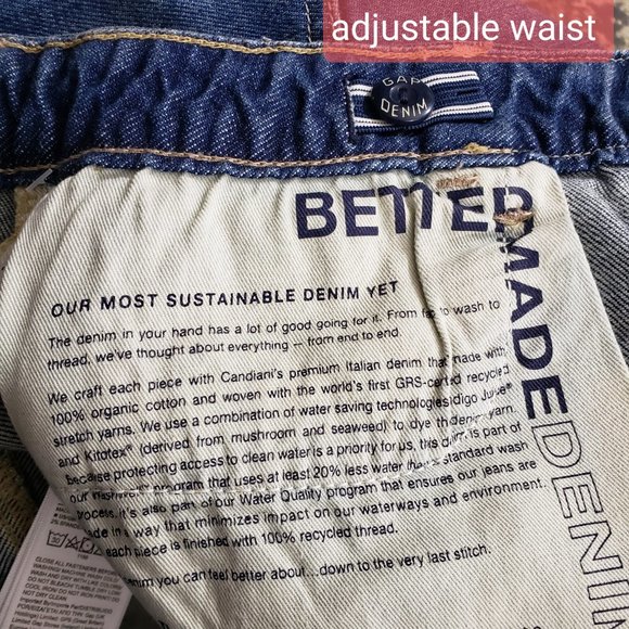 GAP Sky High Rise Skinny Ankle Jean Sz 16 Plus Blue Adjustable Waist 26" Inseam - Picture 8 of 9